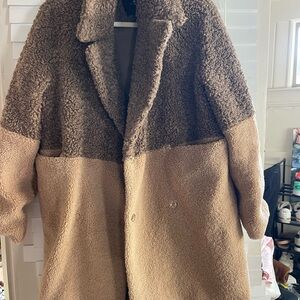 Two-Tone Sherpa Coat